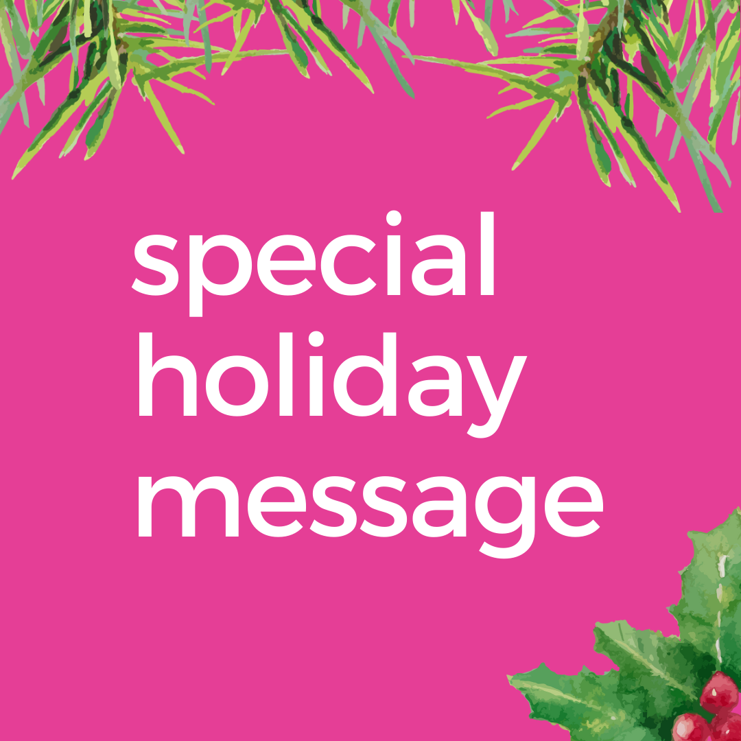 Special Holiday Message for you, yes YOU