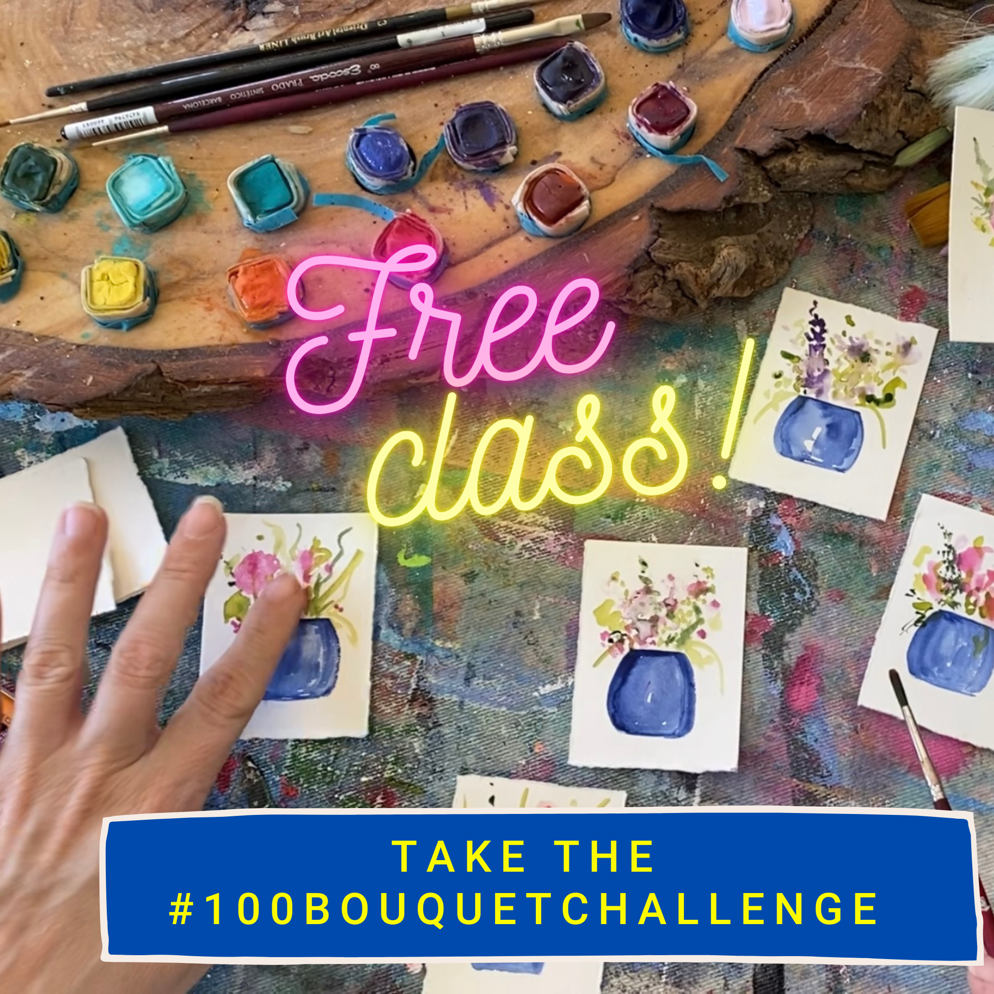 Free Art Class and #100BouquetChallenge