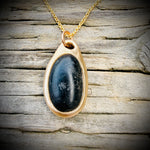 Load image into Gallery viewer, Rare Flowerstone Pebblebelly Pendant - Golden Bronze Beach Pebble Necklace  772
