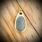 Load image into Gallery viewer, Pebblebelly Pendant - Golden Bronze Beach Pebble Necklace  P 843
