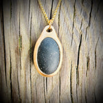 Load image into Gallery viewer, Pebblebelly Pendant - Golden Bronze Beach by Pebble Necklace  775
