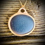 Load image into Gallery viewer, The Matriarch Pebblebelly Pendant - Golden Bronze Beach Pebble Necklace  778
