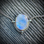 Load image into Gallery viewer, Rainbow Moonstone Guardian Angel Talisman (Yellowjackets Jewelry) Y753
