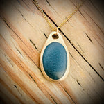 Load image into Gallery viewer, Pebblebelly Pendant - Golden Bronze Beach Pebble Necklace  P 844
