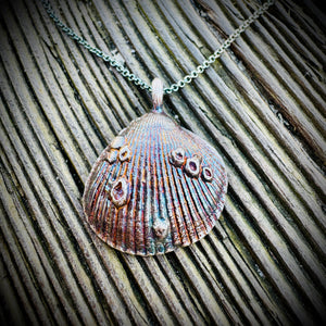 Coastal Harmony Clam & Barnacle Pendant Sterling Silver