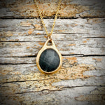 Load image into Gallery viewer, Pebblebelly Pendant - Golden Bronze Beach Pebble Necklace  P800
