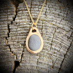 Load image into Gallery viewer, The Matriarch Pebblebelly Pendant - Golden Bronze Beach Pebble Necklace P805
