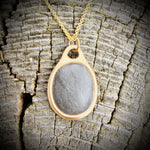 Load image into Gallery viewer, The Matriarch Pebblebelly Pendant - Golden Bronze Beach Pebble Necklace P811
