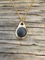 Load image into Gallery viewer, Pebblebelly Pendant - Golden Bronze Beach Pebble Necklace  773
