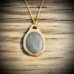 Load image into Gallery viewer, Pebblebelly Pendant - Golden Bronze Beach Pebble Necklace  777
