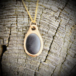 Load image into Gallery viewer, The Matriarch Pebblebelly Pendant - Golden Bronze Beach Pebble Necklace P807
