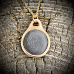 Load image into Gallery viewer, Pebblebelly Pendant - Golden Bronze Beach Pebble Necklace  P817
