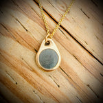 Load image into Gallery viewer, Pebblebelly Bébé Pendant - Golden Bronze Beach Pebble Necklace 837
