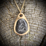 Load image into Gallery viewer, Pebblebelly Pendant - Golden Bronze Beach Pebble Necklace  P813
