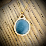 Load image into Gallery viewer, Pebblebelly Pendant - Golden Bronze Beach Pebble Necklace  P752
