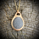 Load image into Gallery viewer, Pebblebelly Pendant - Golden Bronze Beach Pebble Necklace  P818
