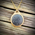 Load image into Gallery viewer, Pebblebelly Pendant - Golden Bronze Beach Pebble Necklace  P758
