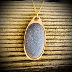 Load image into Gallery viewer, The Matriarch Pebblebelly Pendant - Golden Bronze Beach Pebble Necklace  783

