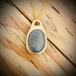 Load image into Gallery viewer, Pebblebelly Bébé Pendant - Golden Bronze Beach Pebble Necklace 840
