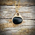 Load image into Gallery viewer, Pebblebelly Pendant - Golden Bronze Beach Pebble Necklace  P801
