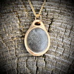 Load image into Gallery viewer, Pebblebelly Pendant - Golden Bronze Beach Pebble Necklace  P822
