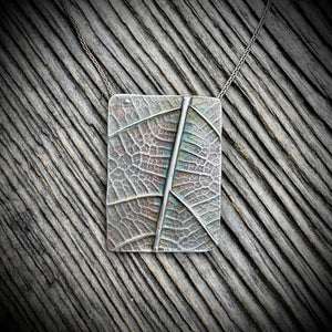 Fig Leaf Shield Pendant Sterling Silver #S750