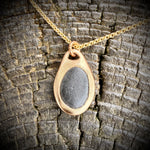 Load image into Gallery viewer, Pebblebelly Pendant - Golden Bronze Beach Pebble Necklace  P823
