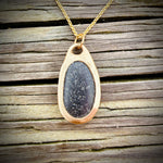 Load image into Gallery viewer, Pebblebelly Pendant - Golden Bronze Beach Pebble Necklace  761
