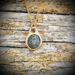 Load image into Gallery viewer, Pebblebelly Pendant - Golden Bronze Beach Pebble Necklace  796
