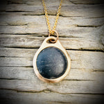 Load image into Gallery viewer, Pebblebelly Pendant (Holly)- Golden Bronze Beach Pebble Necklace  770
