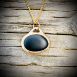 Load image into Gallery viewer, Pebblebelly Pendant - Golden Bronze Beach Pebble Necklace  769
