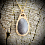 Load image into Gallery viewer, The Matriarch Pebblebelly Pendant - Golden Bronze Beach Pebble Necklace P810
