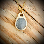 Load image into Gallery viewer, Pebblebelly Bébé Pendant - Golden Bronze Beach Pebble Necklace 839
