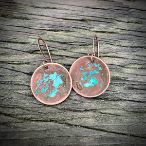 Copper Moon Round Earrings