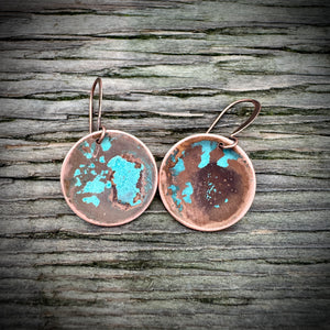 Copper Moon Round Earrings