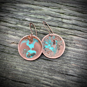 Copper Moon Round Earrings