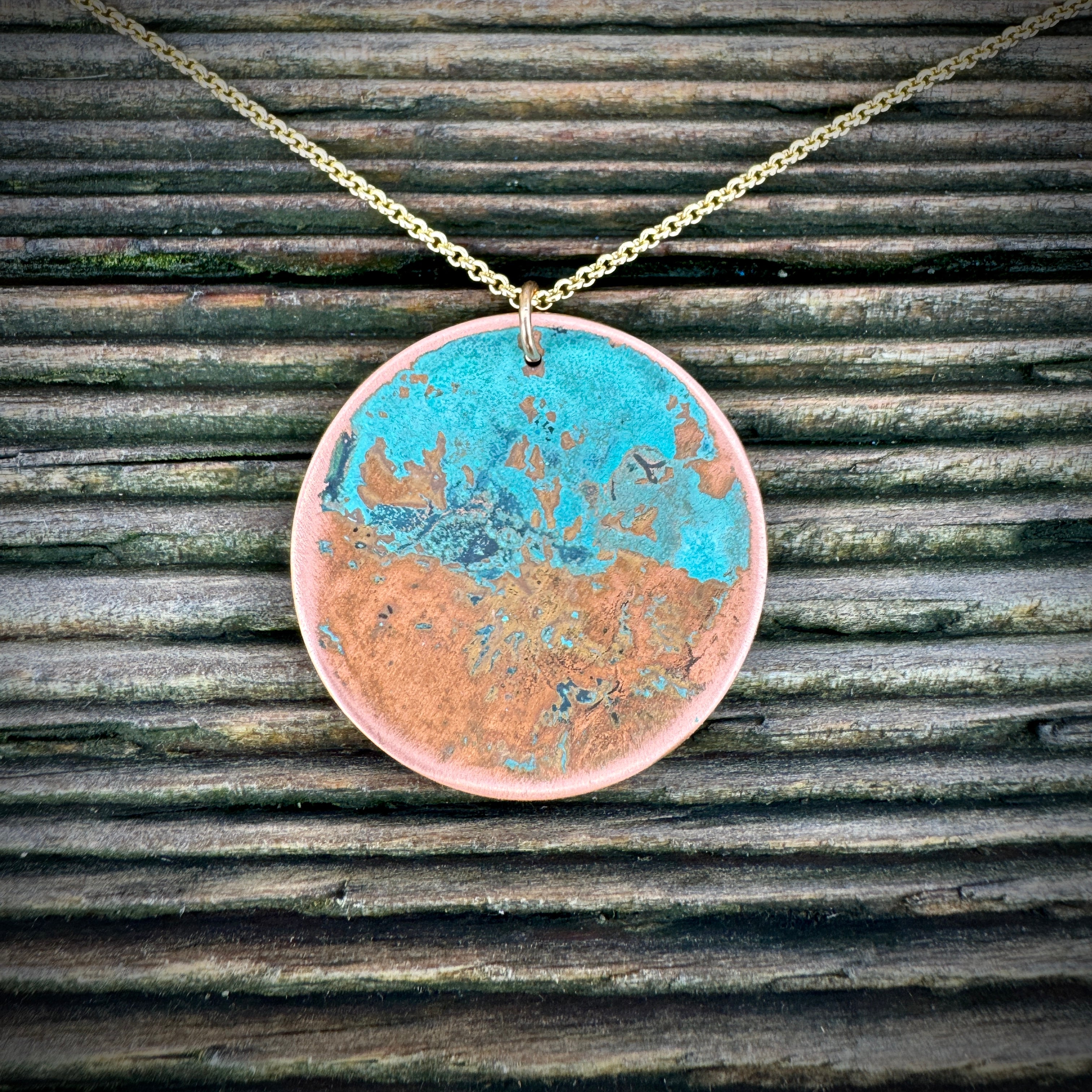 Copper Moon Round Pendant