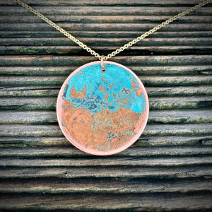 Copper Moon Round Pendant