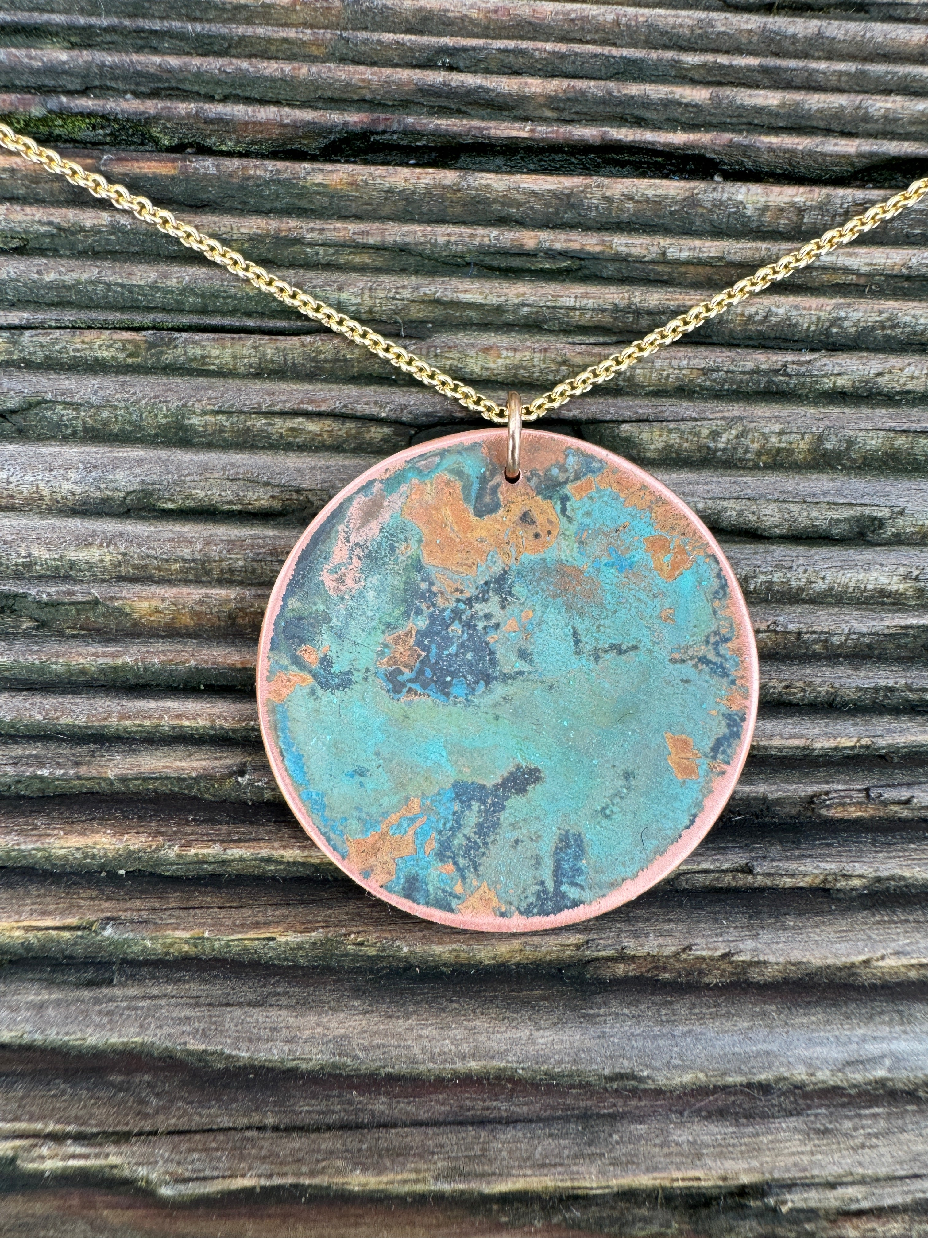 Copper Moon Round Pendant