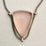 Load image into Gallery viewer, *RARE* Waterclear, Teardrop Rose Quartz Guardian Angel Talisman (Yellowjackets Jewelry) 832
