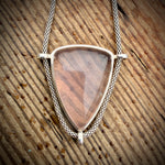 Load image into Gallery viewer, *RARE* Waterclear, Teardrop Rose Quartz Guardian Angel Talisman (Yellowjackets Jewelry) 832
