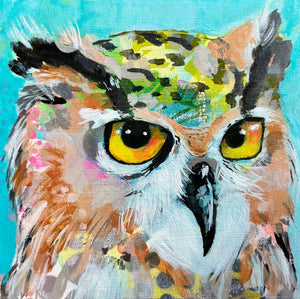 Grumpy Wet Owls: Imogen (Original Painting)