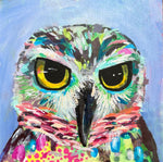 Load image into Gallery viewer, Grumpy Wet Owls: Lourdes (Original Painting)
