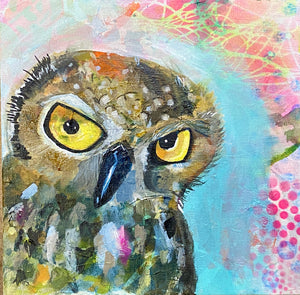 Grumpy Wet Owls: Clyde (Original Painting)