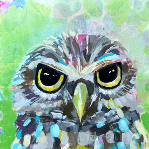 Grumpy Wet Owls: Jan (Original Painting)