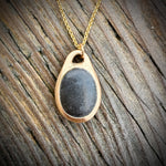 Load image into Gallery viewer, Pebblebelly Pendant - Golden Bronze Beach Pebble Necklace  P 849
