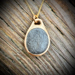 Load image into Gallery viewer, Pebblebelly Pendant - Golden Bronze Beach Pebble Necklace  P 847
