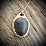 Load image into Gallery viewer, Matriarch Pebblebelly Pendant - Golden Bronze Beach Pebble Necklace  P 851

