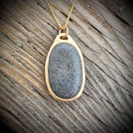 Load image into Gallery viewer, Pebblebelly Pendant - Golden Bronze Beach Pebble Necklace  P 848
