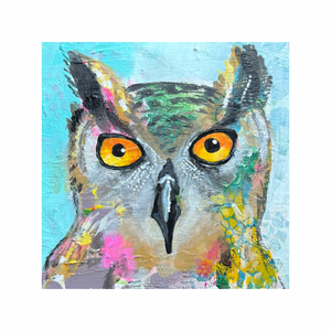 Grumpy Wet Owls: Marsha (Original Painting)